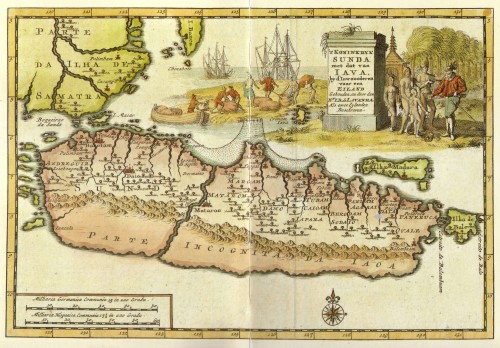 Старая голландская карта острова Ява в Ост – Индии