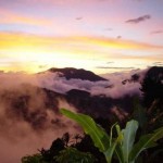 Долина Тарразу в Коста Рика, во время заката.